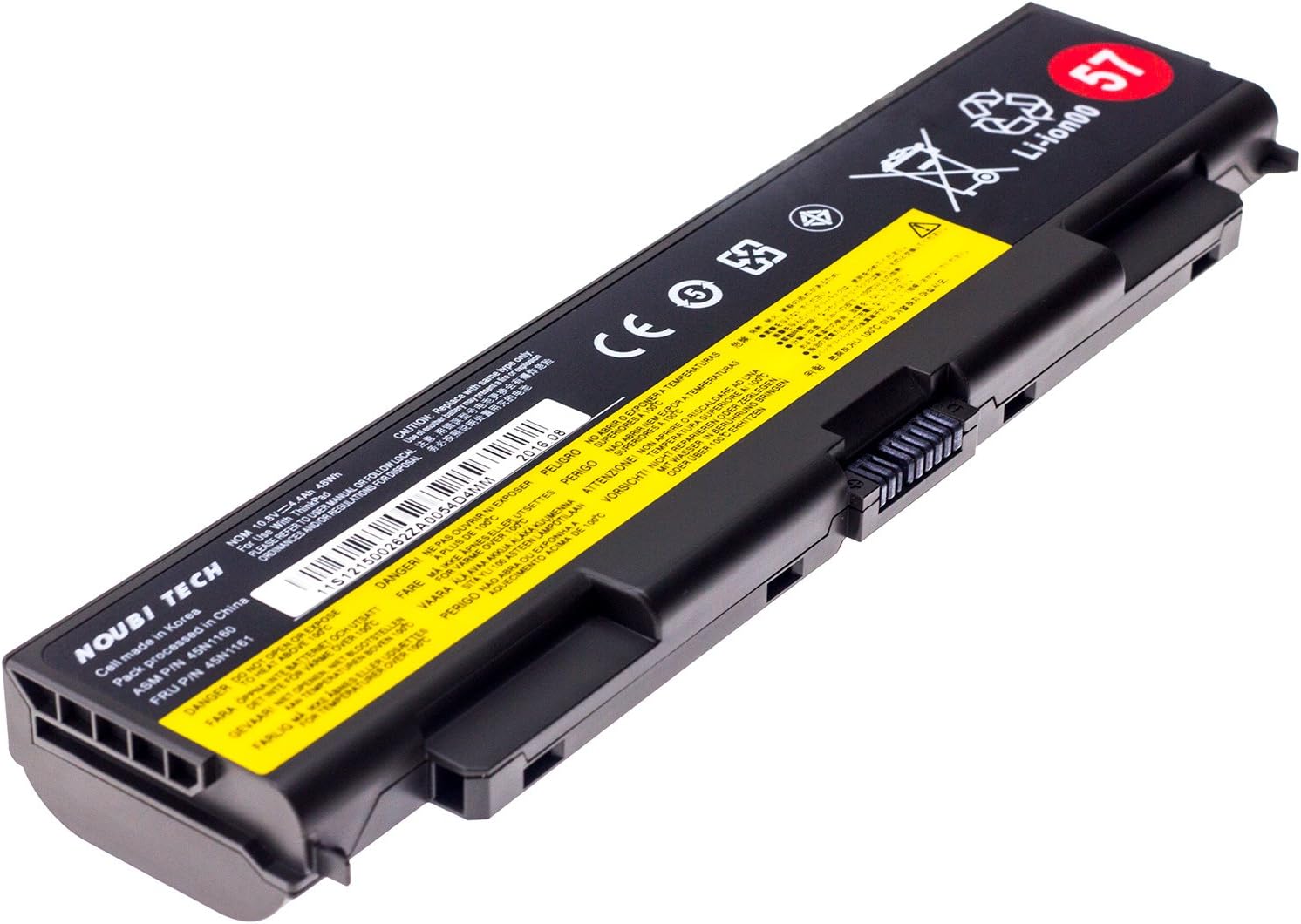 Noubi tech 57 Battery for Lenovo Thinkpad T540p, T440p, W541, W540, L540, L440 (0c52864) 45N1145 45N1147 45N1160 45N1161 6 Cell 10.8V 48wh