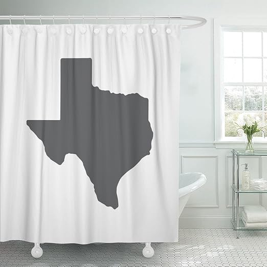 Amazon Com Tompop Shower Curtain Austin Texas Grey State Border