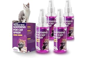 TAILTRESPASS Cat Calming Spray, Natural Calming Solution for Cats Cat Pheromone Calming Spray, Reduce Stress, Anxiety, Scratching, Hiding. Protect Furniture and Floors, Suit For Home, Travel, Vet Visits - 4 PACKS