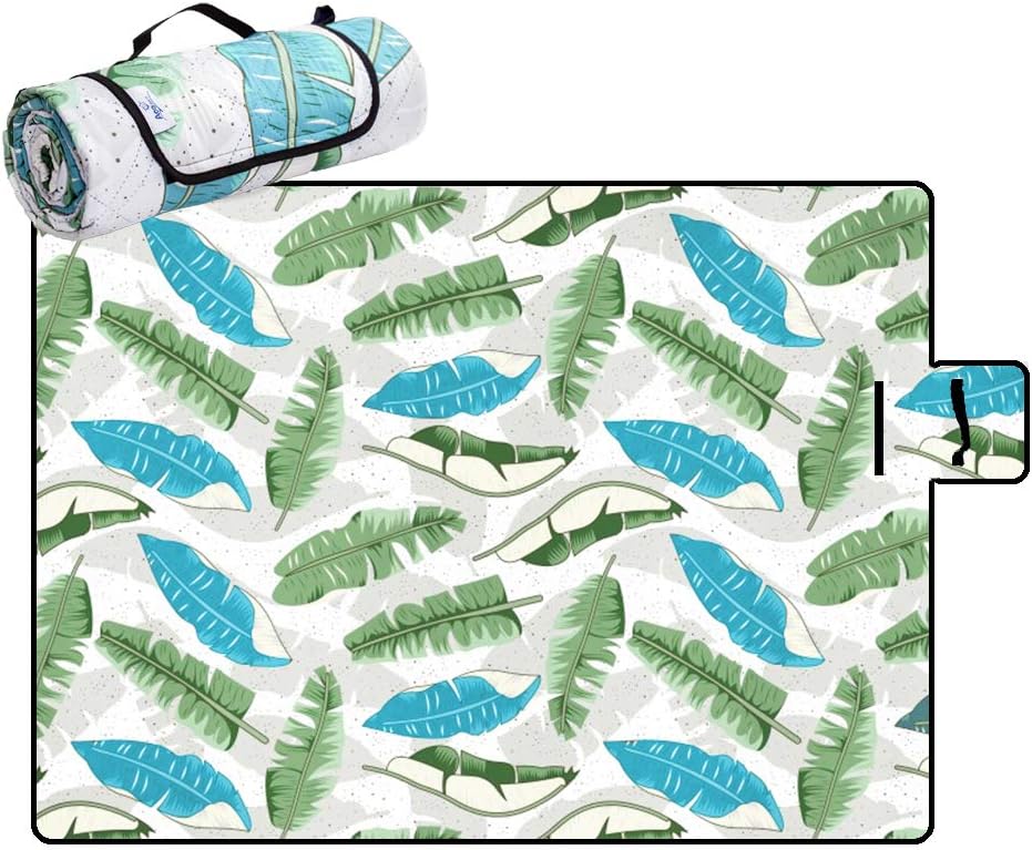 Aoosborts Picnic Blanket Water Resistant, Beach Blanket Sand Proof, Wind Proof with Stakes,Machine Washable Outdoor Blanket Mat