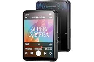 CONRAIN 128GB MP3 Player with Upgrade Bluetooth 5.3, HiFi Sound Shuffle Single Loop Music Player with HD Speaker, FM Radio, Voice Recorder, 2.4IN Full Touchscreen MP3 Ideal for Sport (Earphones Included)