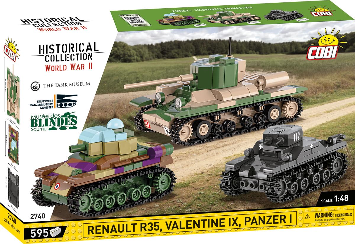 COBI Renault R35, Valentine IX, Panzer I, 6.02 cm x 44.99 cm x 28.02 cm