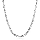 Amazon Essentials Sterling Silver Tennis Necklace with Round Cut Infinite Elements Cubic Zirconia, (previously Amazon Collection)