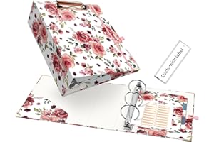 EYROZILL Mini Binder 3 Ring 2 Inch for 5.5" x 8.5" Paper with 5-Tab Dividers, A5 Binders with Clipboard for School Office Supplies and Home, Rose
