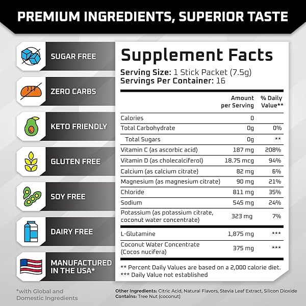 NEW AGE PERFORMANCE HYDRATION PACKETS, ELECTROLYTES POWDER, LIQUID ENHANCER FOR DEHYDRATION RELIEF, L-GLUTAMINE AMINO ACIDS FOR MUSCLE WORKOUT RECOVERY, SUGAR FREE & 0 CALORIE, 16 STICKS (LEMON LIME)