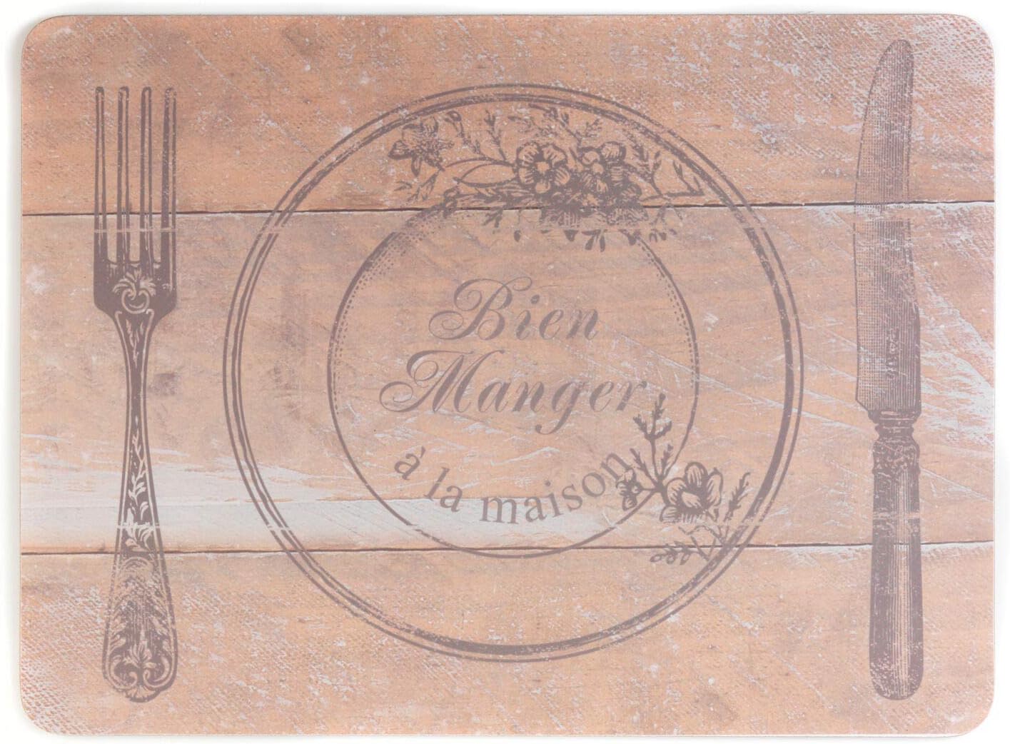 Indulje TW283559 Luxury Bien Manger Heirloom Placemats, 29 x 21.9cm, Hardboard, Natural, Set of 4