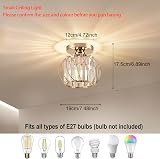 Hudi Fyier Crystal Chandelier Ceiling Light Gold Semi Flush Mount 60W view 2