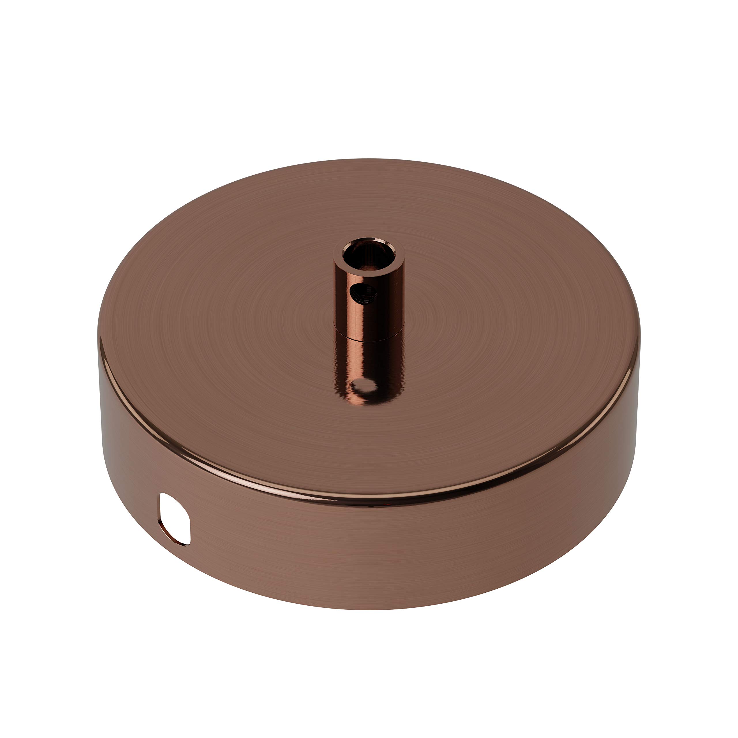 Calex 1 Hole Metal Ceiling Rose 100mm Diameter Shiny Copper