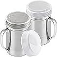 CUSINIUM Large Powdered Sugar Shaker Duster - With Handle - Cinnamon Shaker For Coffee Bar- Fine Mesh Dredge - 14 ounce, pack of 2 | Style: Fine