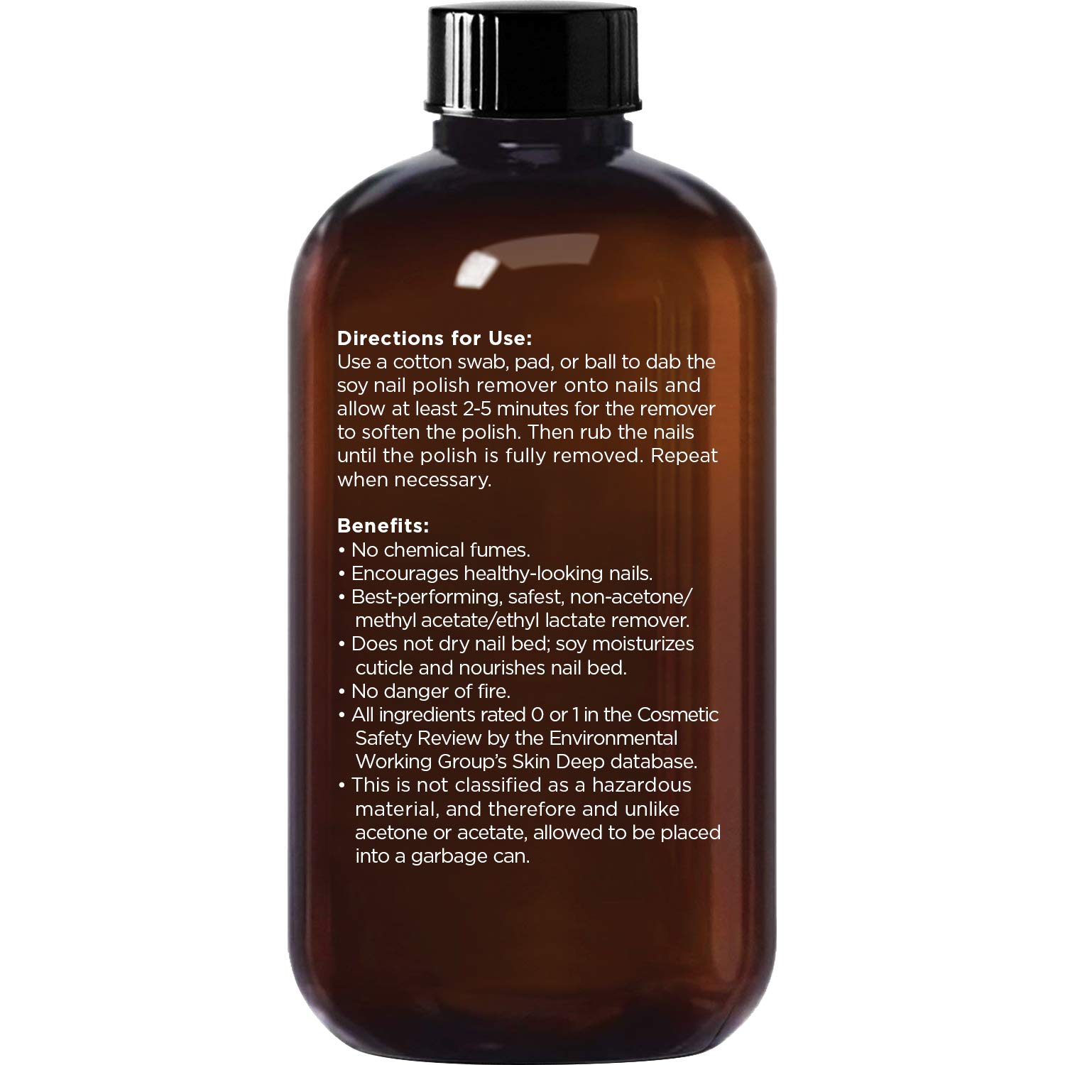 MAJESTIC PURE Soy Nail Polish Remover - Natural Acetone Free for Fingernail - Infused with Tea Tree Oil - Safe, Healthy, Gentle, Strengthening and Non Toxic - 4 fl oz : Beauty