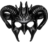 Devil Horns Demon Scary Masquerade Mask for Men Halloween Cosplay Ram Horns Voodoo Masks Headpiece Halloween