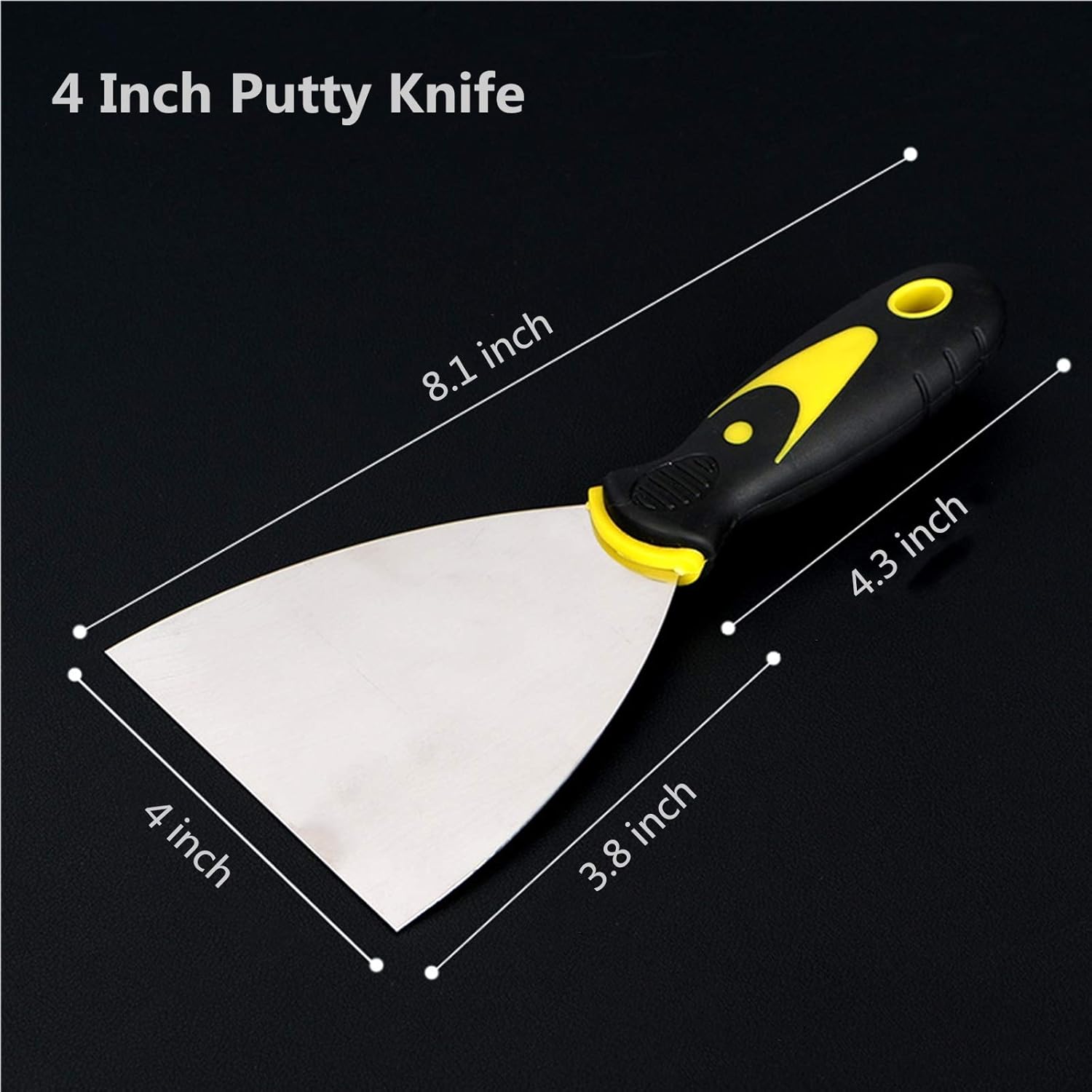 SXBBSMC Putty Knife - Spackle Knife Set - Metal Carbon Steel Putty Knive Scraper Tools- Used for Wall Paint Wallpaper Remover Tool (2IN 3IN 4IN) - - 