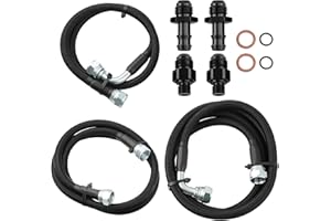 maXpeedingrods 48RE Transmission Cooler Lines Kit for Dodge Ram 2500/3500 Cummins 5.9L 2003-2007, Stainless Steel & Nylon & PTFE, Transmission Heat Exchanger Line/Heat Exchanger Cooler Line, Black