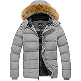 Wantdo Men's Winter Puffer Coat Casual Fur Hooded Warm Outwear Jacket