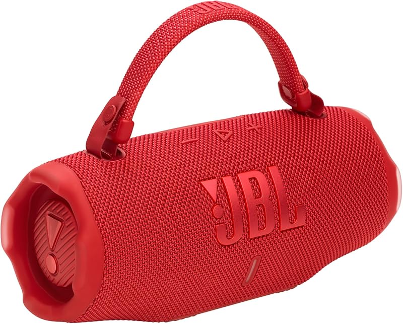 Charge 6, coluna Bluetooth portátil sem fios, bateria 28h, resistência à água IP68, à prova de pó e quedas, Pro Sound com AI Sound Boost, compatível com Auracast, vermelho — foto 2 de 8