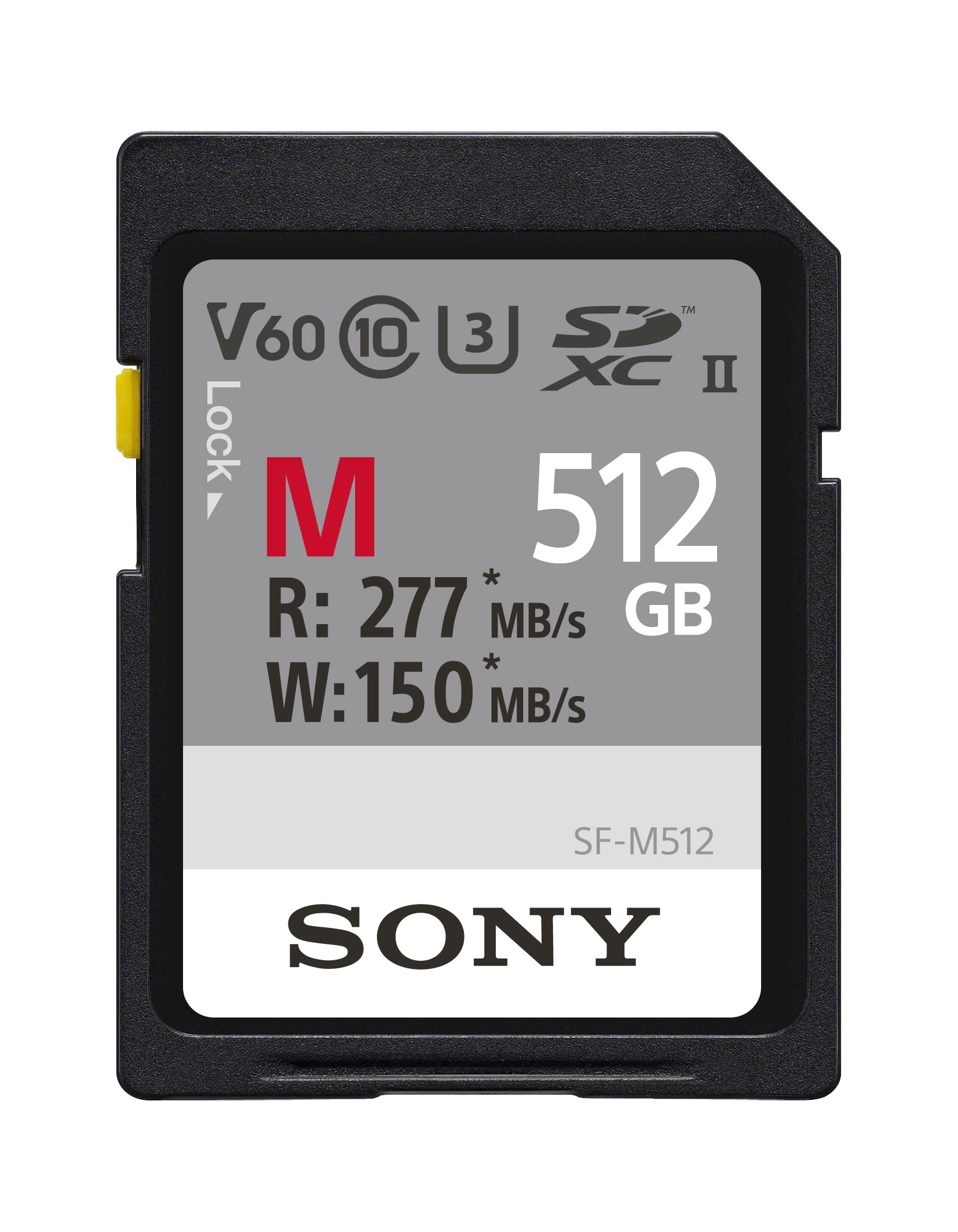 Sony SF-M Series 512GB SDXC UHS-II Memory Card – V60 High Speed (Up to 277MB/s Read & 150MB/s Write) – Reliable Storage for 4K Video, DSLR & Mirrorless Cameras – SFM512.SYM