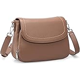 befen Genuine Leather Crossbody Bags for Women with Built in RFID Wallet Medium Womens Saddle Bag Cross Body Purse