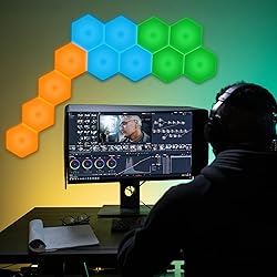 Vcwtty Hexagon Lights, Smart LED Wall Lights with