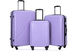 Travelhouse Luggage Sets, Expandable Hardside Suitcases 24in/28in, Carry on 20in,3 Piece Set Travel Luggages Clearance with Double Spinner Wheels TSA Lock Lightweight (1065-Purple)