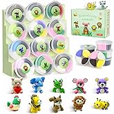 KoyanKo Air Dry Clay for Kids, 12 Animal Modeling Clay Kit with Tools & Steps Directions, Ultra Light Soft & Safe Non-Sticky,
