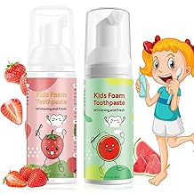 Foam Toothpaste Kids, Toddler Toothpaste with Low Fluoride, Kids Toothpaste for U Shaped Toothbrush Electric Toothbrush, Foam