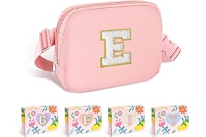 COSHAYSOO Pink Fanny Pack for Girls Fashion Belt Bag Small Crossbody Purse Initial Monogram Personalized Birthday Christmas Gifts for Daughter Granddaughter Niece Age 6-8 8-10 10-12 5-7 Letter E