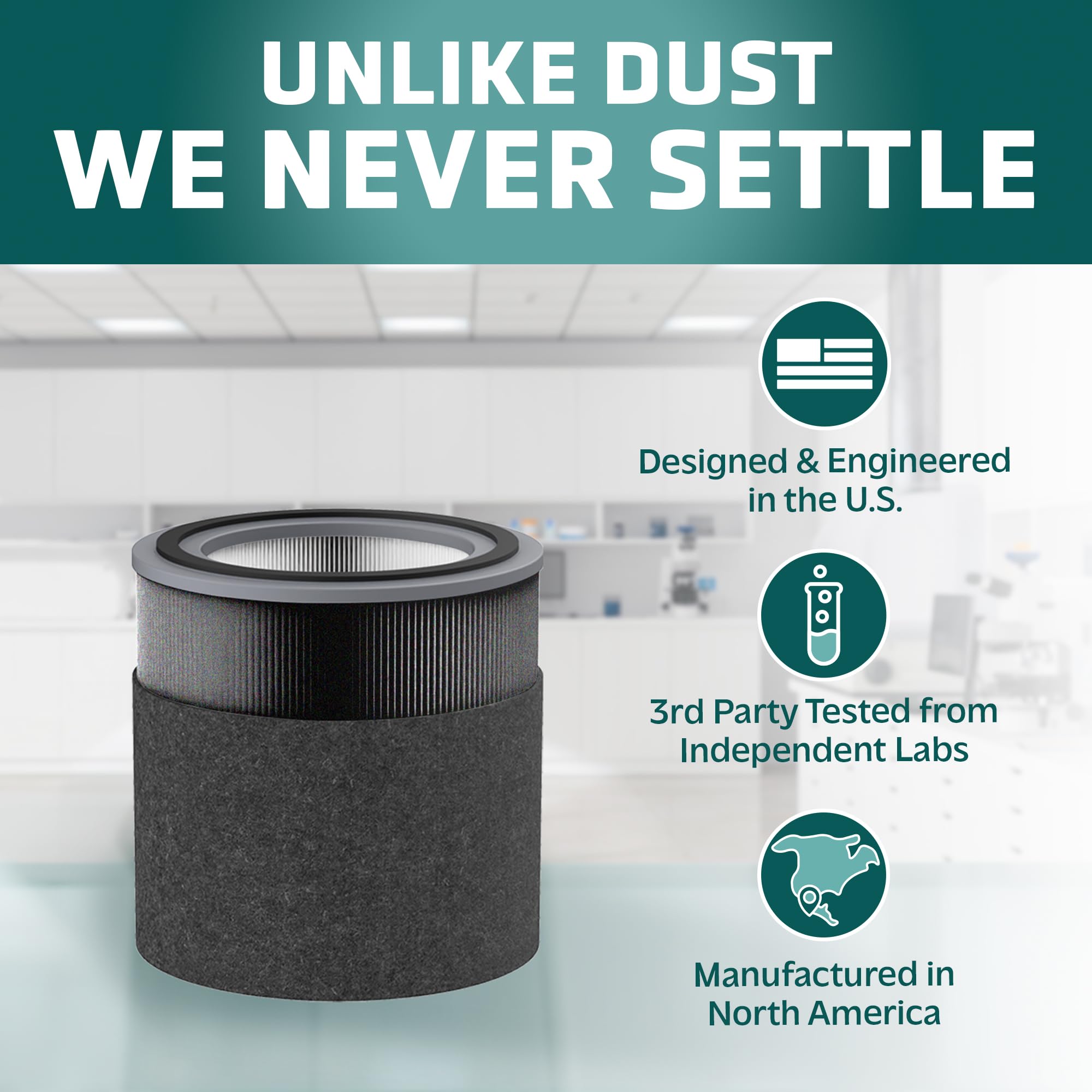 germguardian Filter V Smoke Clear HEPA Original Air Purifier Replacement Filter, Removes 99.97% of Pollutants, Smoke Toxins and Odors, for AirSafe Series and AC151, Black/Grey, FLT151SM