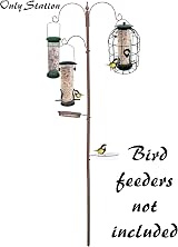 DIVCHI Bird Feeder Station with 2 Dishes, Metal Stand, Hanging Pole view 3