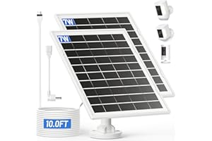 UOGW 7W Solar Panel for Ring,Solar Charger Works for Ring, Stick Up Cam,Stick Up Cam Pro Battery,Spotlight Cam Plus/Pro Battery,10FT Waterproof Type C Cable and USB-C to Barrel Plug Adapter-2Pack