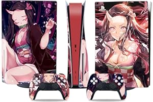 TANOKAY PS5 Console Skin and Controller Skin Set | Anime Nezuko Kamado | Matte Finish Vinyl Wrap Sticker Full Decal Skins | Compatible with Sony PlayStation 5 Disc Version