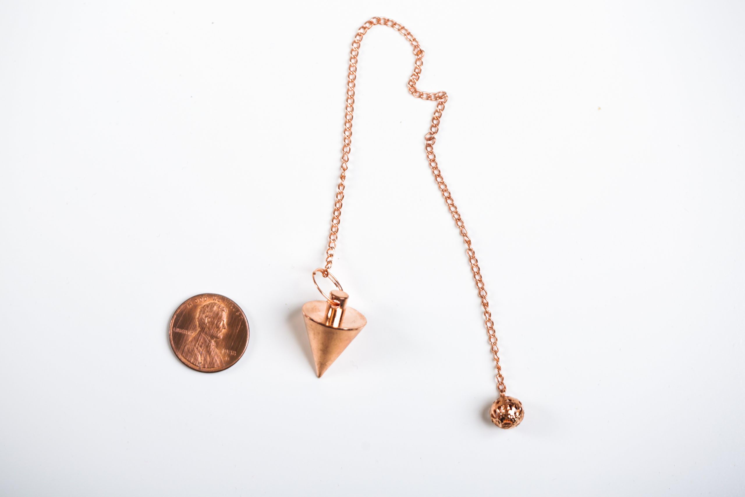 The Goddess Menagerie Copper Cone Metal Pendulum for Scrying, Dowsing, Divination, Reiki, Chakra Testing, Chi from