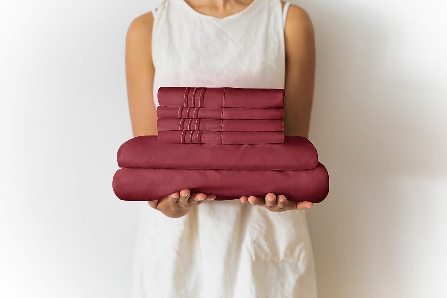 Full Size Sheet Set - 6 Piece Set - Hotel Luxury Bed Sheets - Extra Soft - Deep Pockets - Easy Fit - Breathable & Cooling Sheets - Wrinkle Free - Comfy - Burgundy Bed Sheets - Fulls Sheets - 6 PC: Home & Kitchen