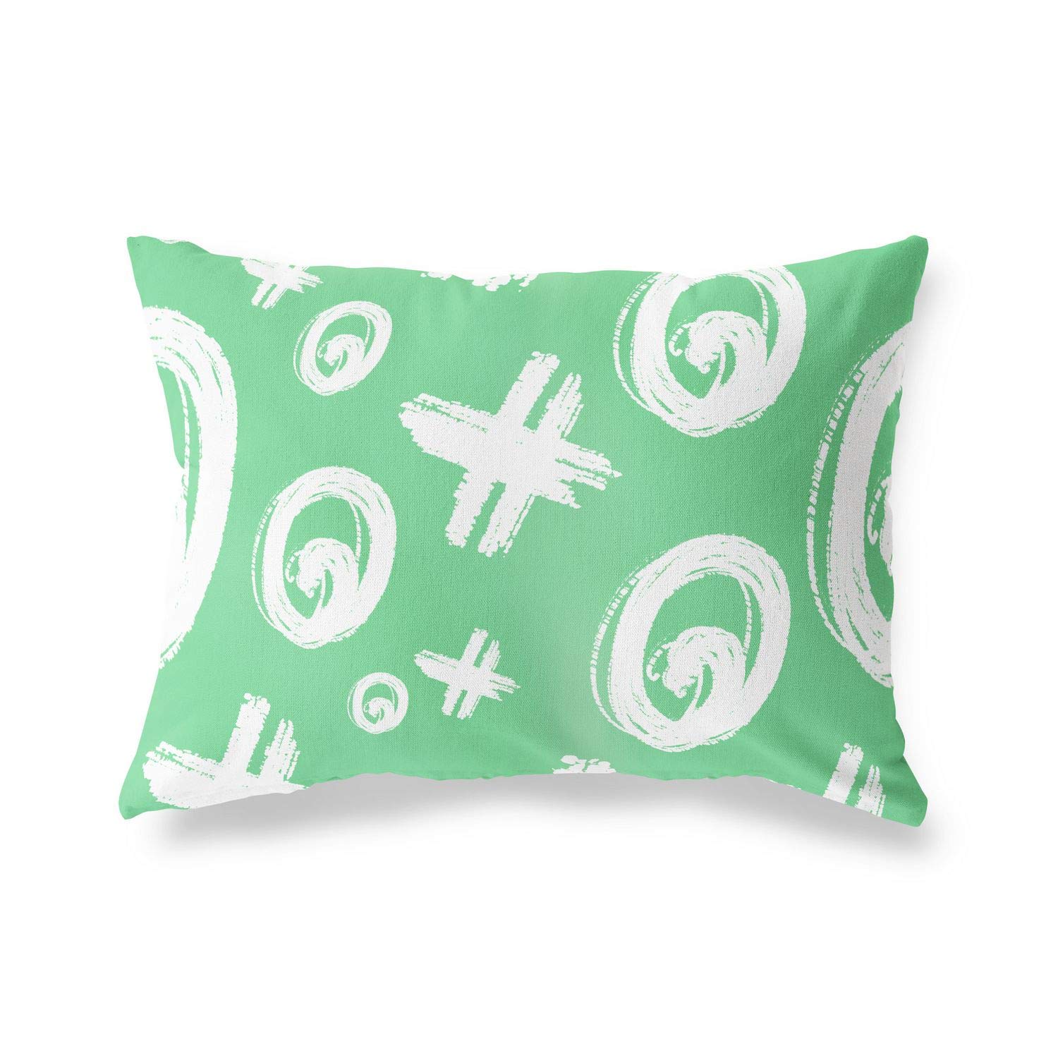BonaMaison Decorative Cushion Cover, Petrol Green-White Throw Pillow Covers, Home Decorative Pillowcases for Livingroom, Sofa, Bedroom, Size: 45X60 Cm - Designed and Manufactured in Turkey