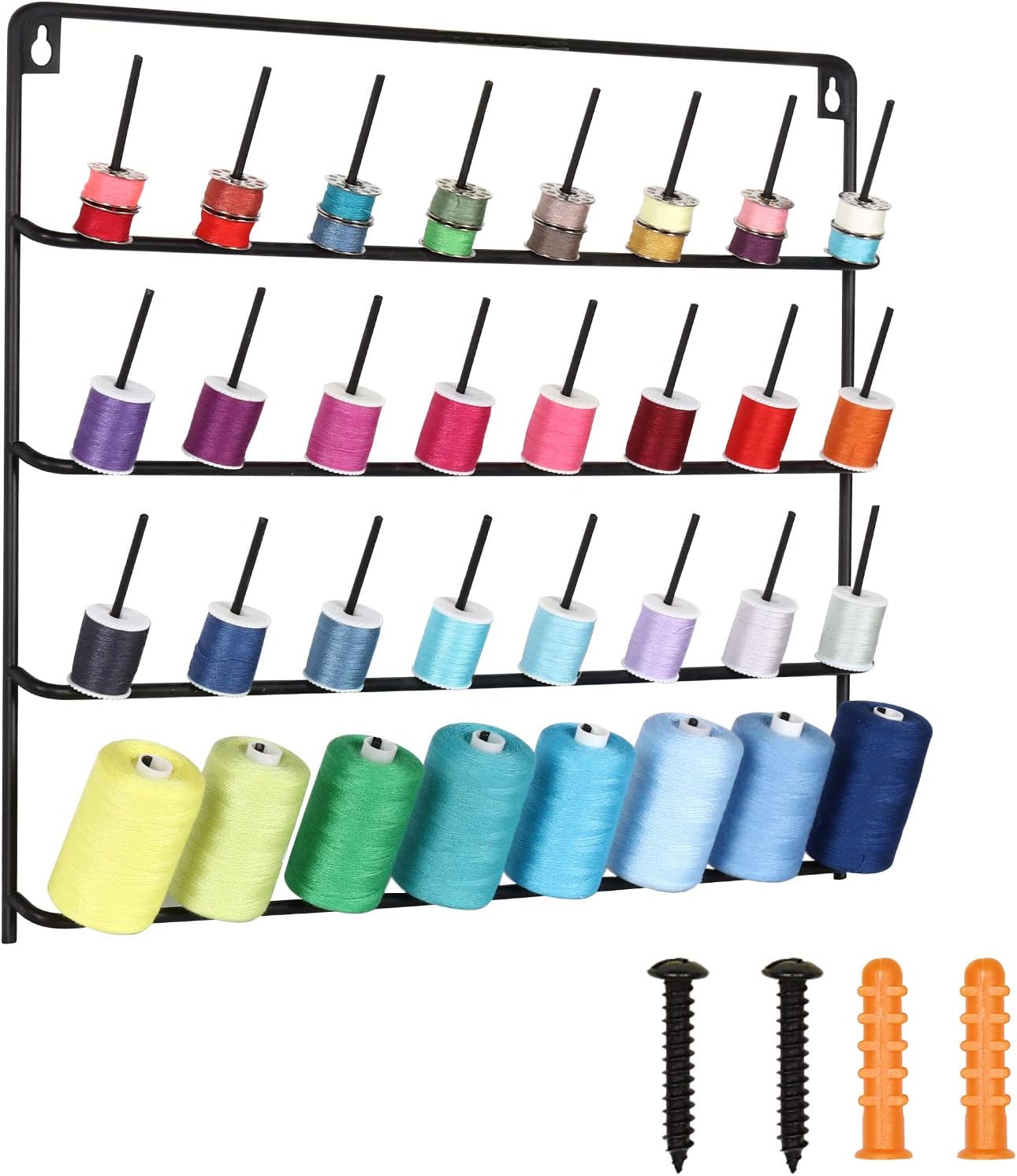 32Spool Sewing Thread Rack, WallMounted Metal Thread