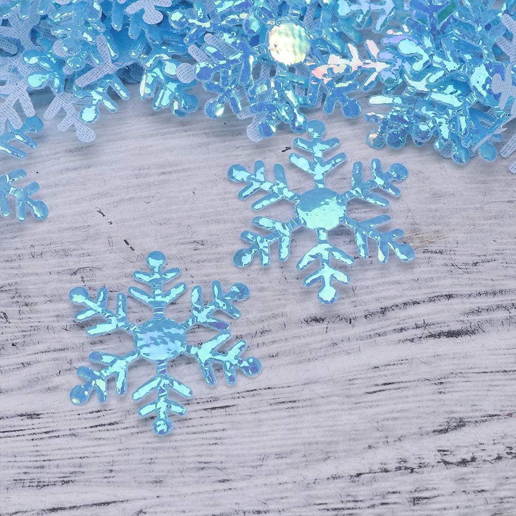 4 Pack Snowflake Confetti Snowflake Sprinkles Christmas Snowflake Scatters Glitter Snowflake Ornaments New Year Table Confetti White Decor Crafts Baby Christmas Tree - Image 4