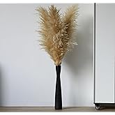 AETVRNI 16" Tall Black Ceramic Vase,Floor Vases for Pampas Grass,Minimalist Style Flower Vases for Modern Decor,Tall Skinny Vase for Entryway,Bookshelf,Fireplace,Shelf Decorative,Black 40cm