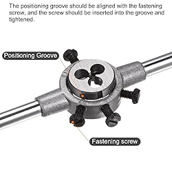 uxcell Die Stock Handle Wrench Set, 4-40 UNC Round