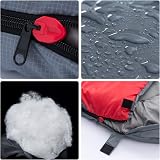 BISINNA Sleeping Bag with Pillow 4 Season Waterproof Warm Camping Grey Right Zip view 4