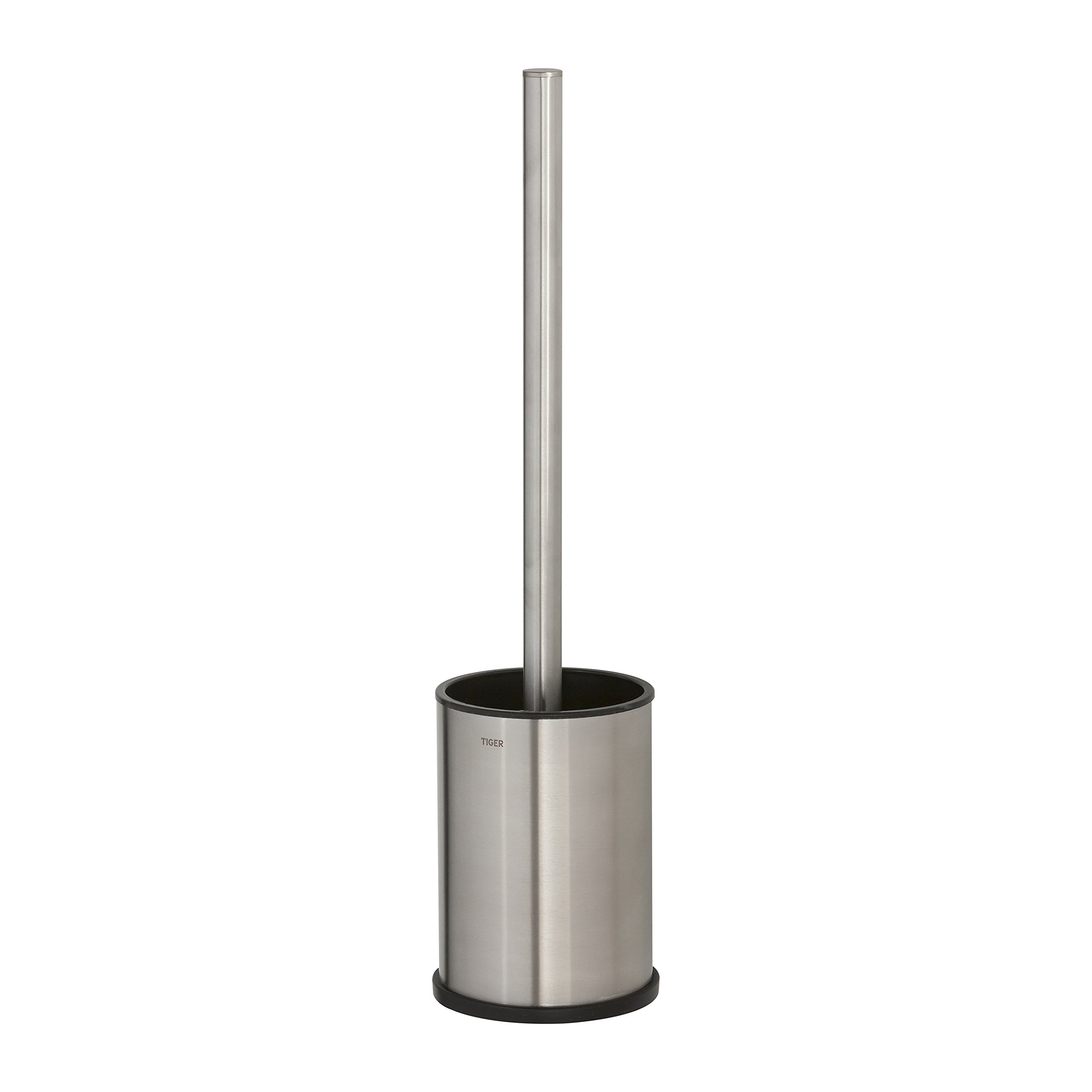 Tiger Colar Toilet Brush and Holder Freestanding, Mounting without Drilling, Stainless Steel, 9.3 x 38.4 x 9.3 cm