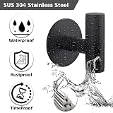 YUET 2 Pcs Bathroom Towel Hook Self Adhesive Stainless Steel Matte Black view 5
