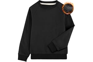 BIG ELEPHANT Boys Crewneck Sweatshirt Youth Fleece Sweatshirts Long Sleeve Basic Pullover Soft Warm Thin Fleece for Kids