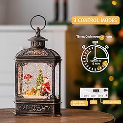 Christmas Snow Globe Lantern Water Glittering Santa