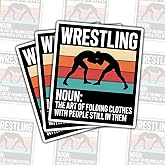 3 Pcs Wrestling Definition Stickers, Funny Martial Arts Grappling Quote Vinyl Decals for Laptop, Notebook, Journal, Hydro Flask, Tablet, Water Bottle, Car, Gift for Wrestlers, Athletes 3 Inches