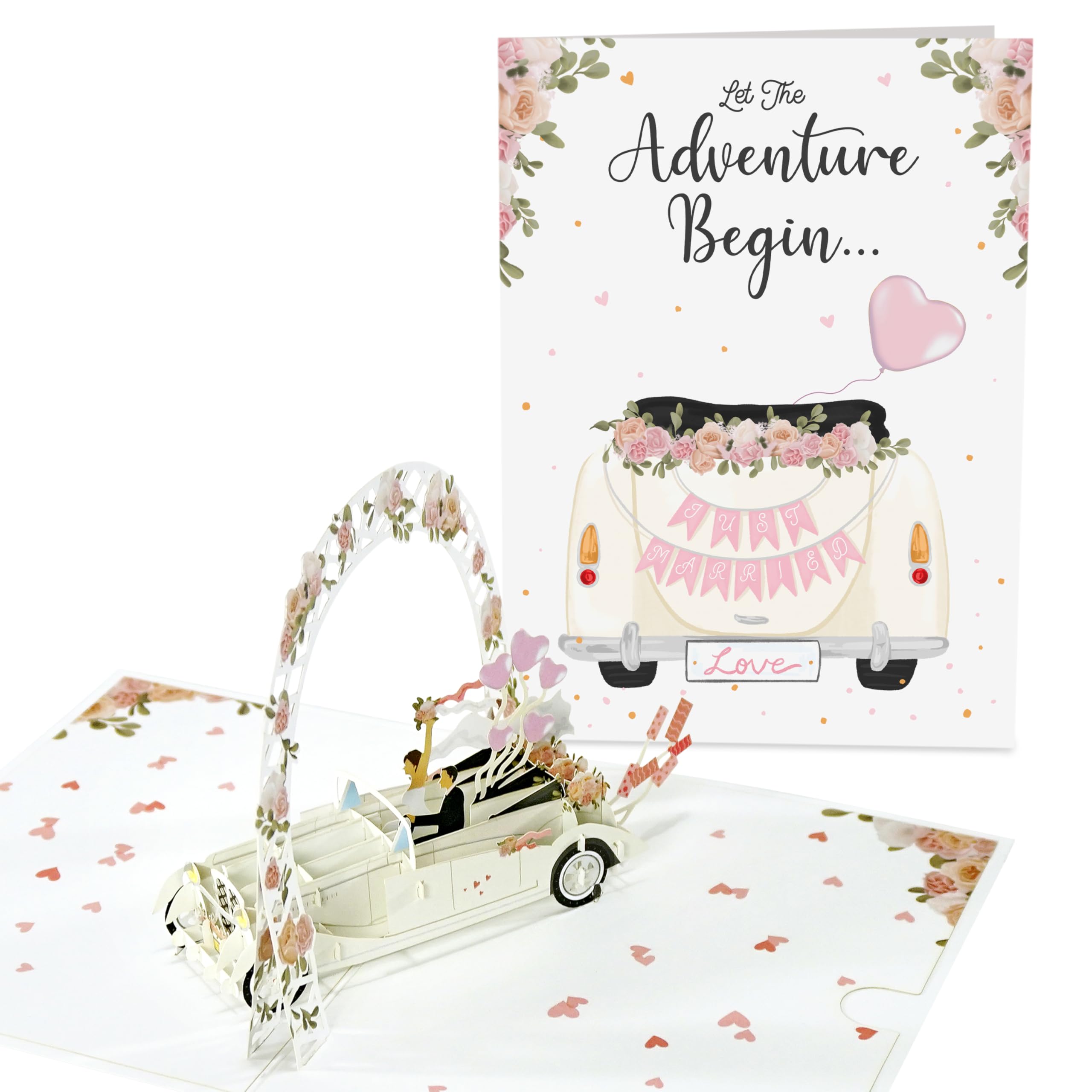 Central 23 Wedding Pop Up Card For Bride And Groom - Just Married - Congratulations Pop Up Cards - Love - Congrats - Best Wishes Gift For Couple - Greeting Card For Weddings