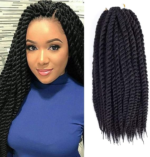 Amazon Co Jp Dingxiu メンズ ハバナマンボツイストかぎ針編み 髪はセネガルツイストかぎ針編み 髪を三つ編み 18インチ 図1 B 服 ファッション小物