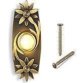 Dreyoo Lighted Metal Doorbell Push Button, Universal Garage Door Opener Switch with LED Light Compatible with Most Wire Doorb