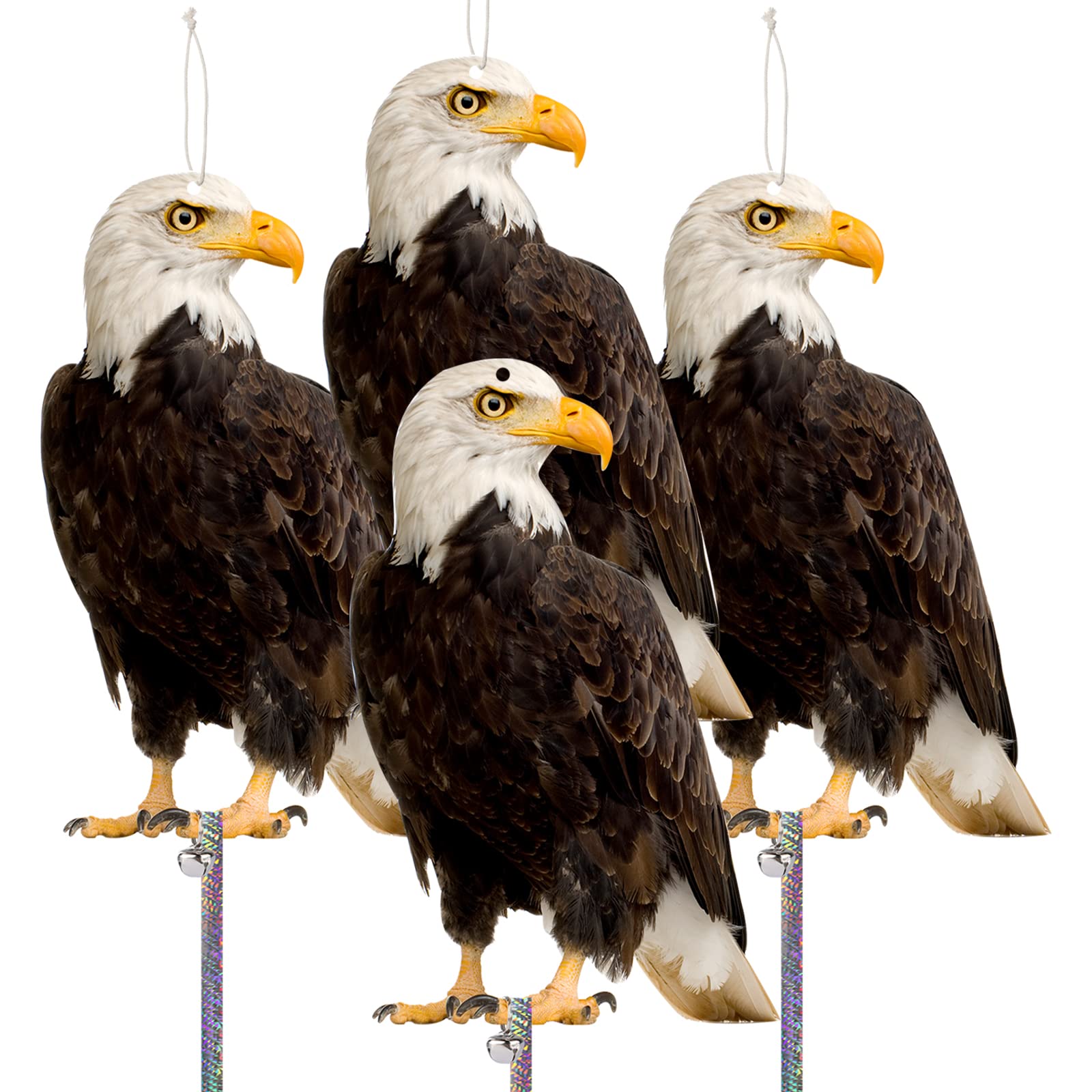 Anti Pigeon for Balcony, Bird Scarer, Pigeon Repellent, Pigeon Scarer, Cardboard Owl with Reflective Strip Anti Crow Anti Pigeons for Garden, Garage, Pack of 4 Bird Scarecrow