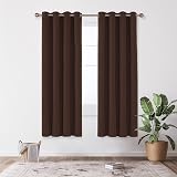 Deconovo Thermal Blackout Eyelet Curtains Chocolate W55 x L87 2 Panels Pair view 3
