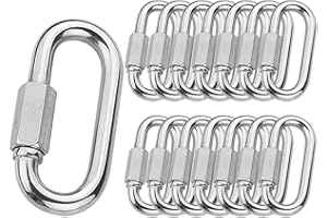 M-FV 304 Stainless Steel Quick Links Locking Carabiner for Outdoor Traveling Equipment (M5-15pack)