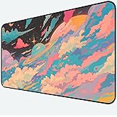 Colorful Starry Sky Desk Mat, Abstract Art Mouse Pads Long, Anime Large Game Desktop Cover Pad, Cute Eye Mouse Mats XXL, Women Laptop Keyboard Mat Suitable for Work Office Home 31.5"X15.7"